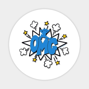 OMG!! Comic Bubble Blue Magnet